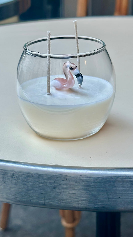Bougie Flamant Rose