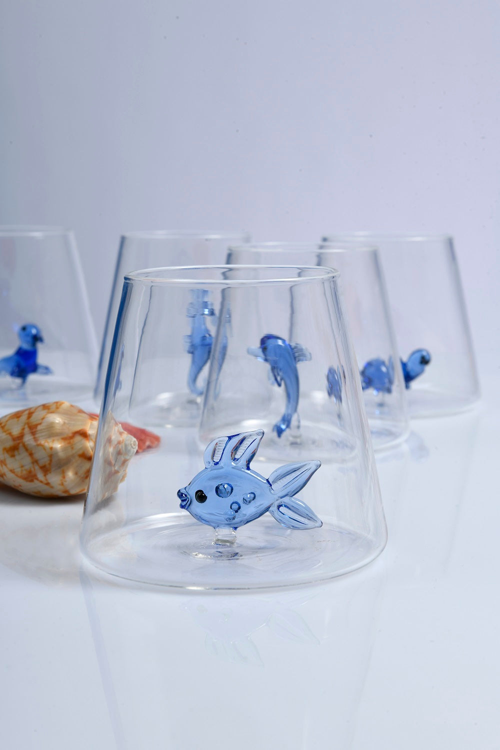 Verre Poisson Bleu