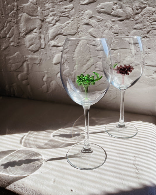 Verres à Pied de Raisins - Lot de 2