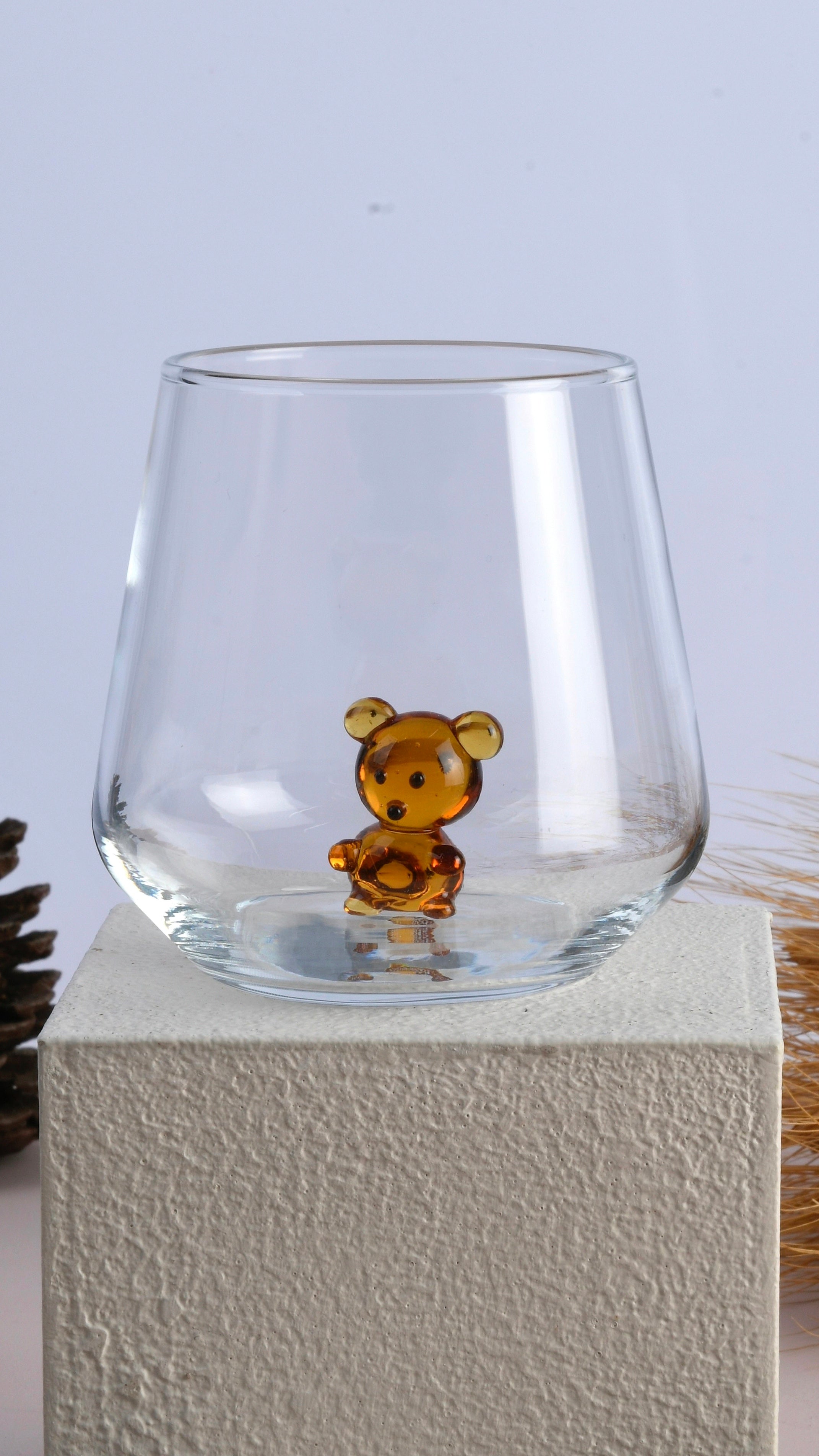 Glass teddy sales bear